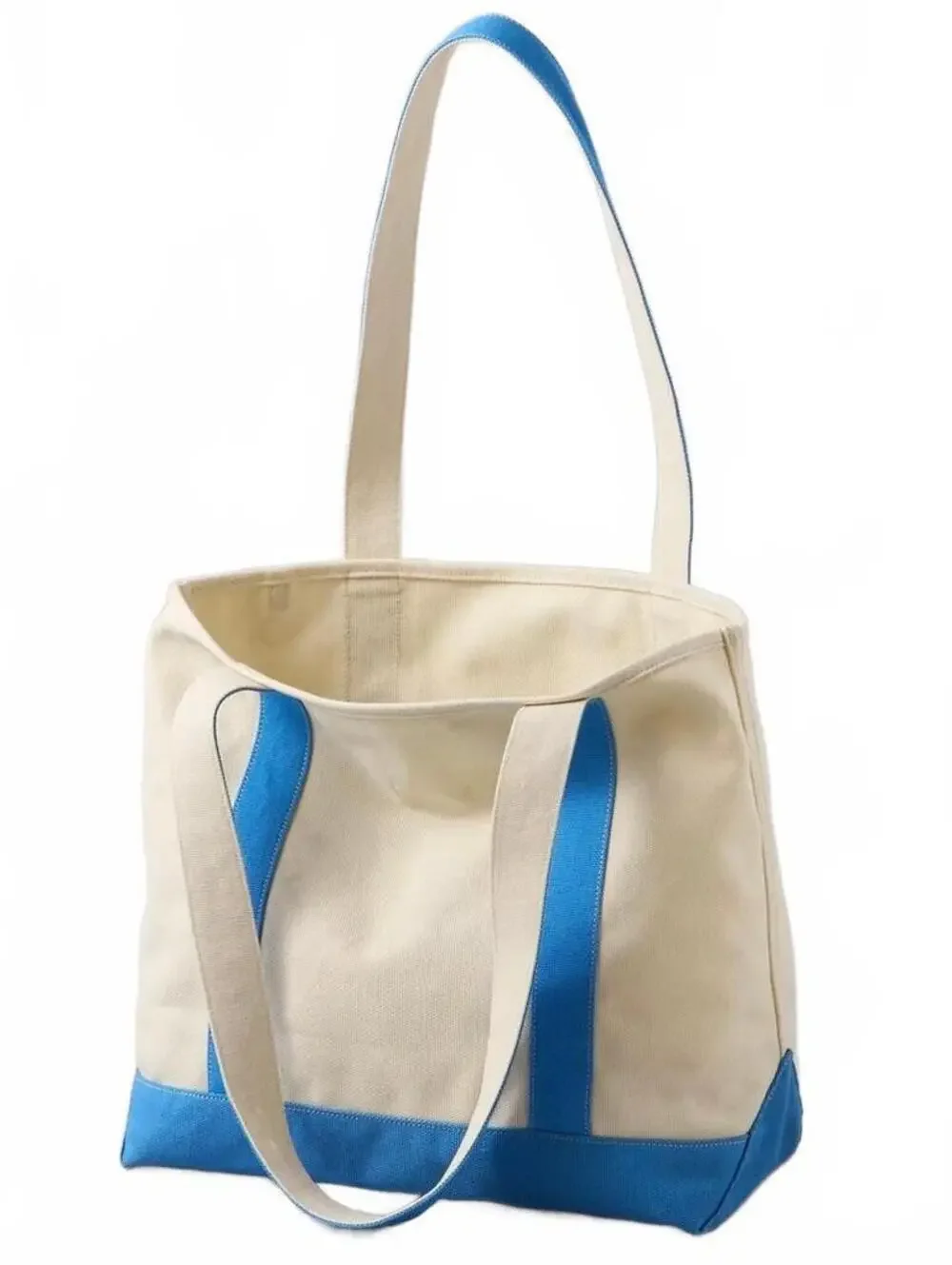 AE Off-Duty Rainy Day Café Tote Bag American Eagle NWT Natural/Blue